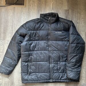 Columbia Men's Thermal Coil Puffer Jacket Size XXL Black Full Zip